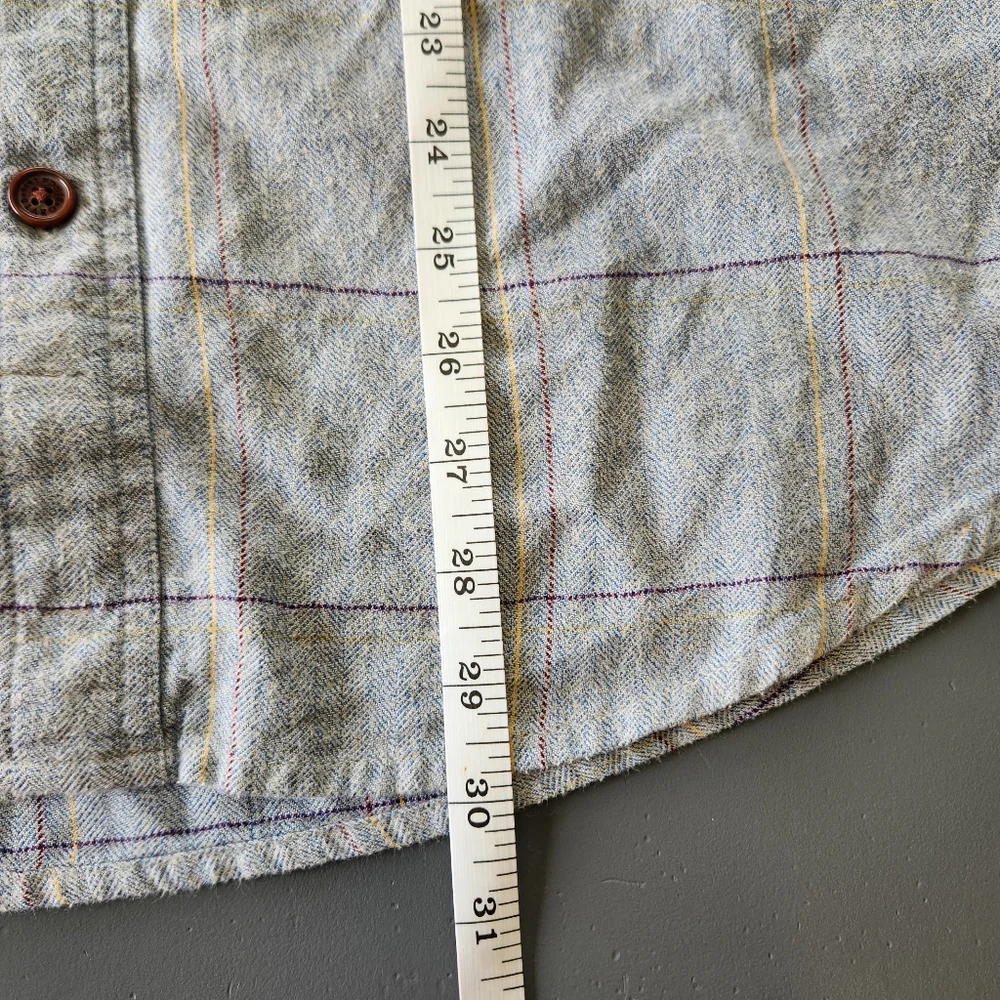 Orvis Fairbanks Shirt Mens Med Light Check Flannel Button Up SUEDED ELBOW Patch - Picture 9 of 14